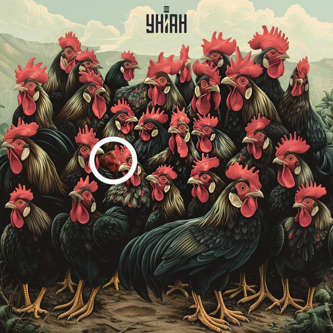 Przegrzebek kurczaka nie jest taki sam jak koguta / kolaż Moje Przegrzebek kury to nie to samo co przegrzebek koguta / kolaż Moje