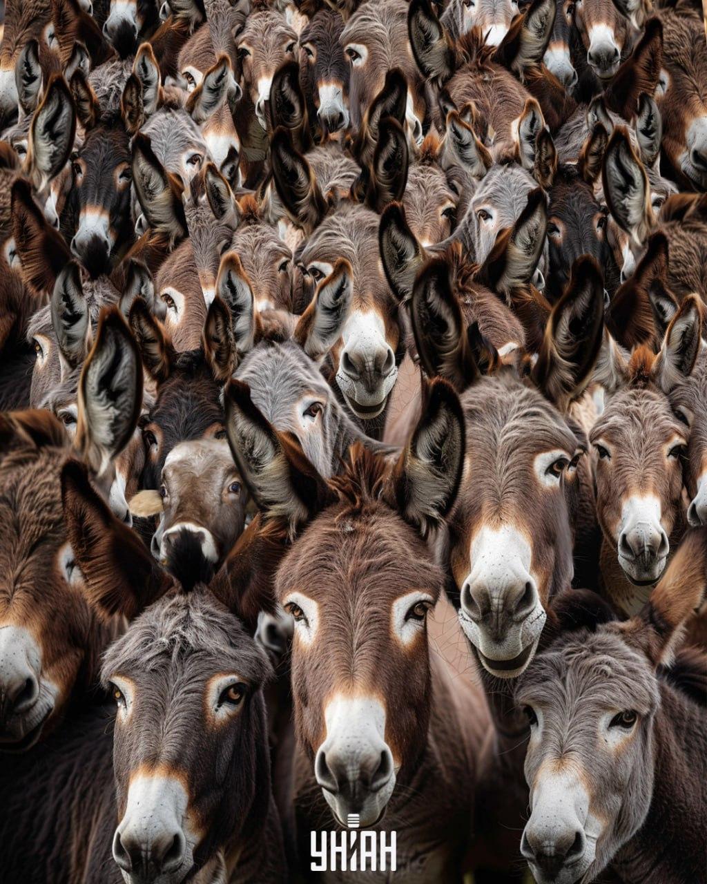 Iluzja optyczna - znajdź byka wśród osłów