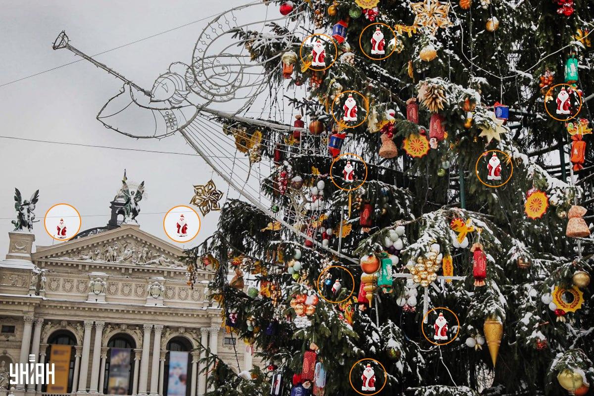 Zdjęcie z zaznaczonymi Mikołajami - rozwiązanie