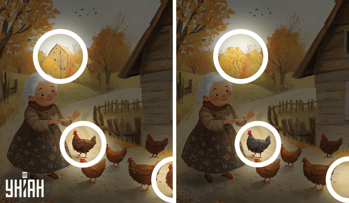 Kolaż Moje z zaznaczonymi różnicami